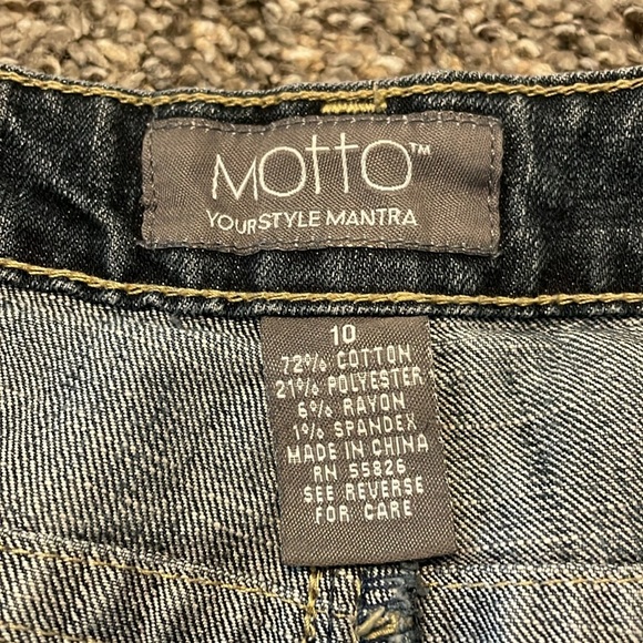 Denim Maxi Skirt Motto Jean Women's 10 Flare Modest Dark Wash Trendy Trumpet - Picture 2 of 11